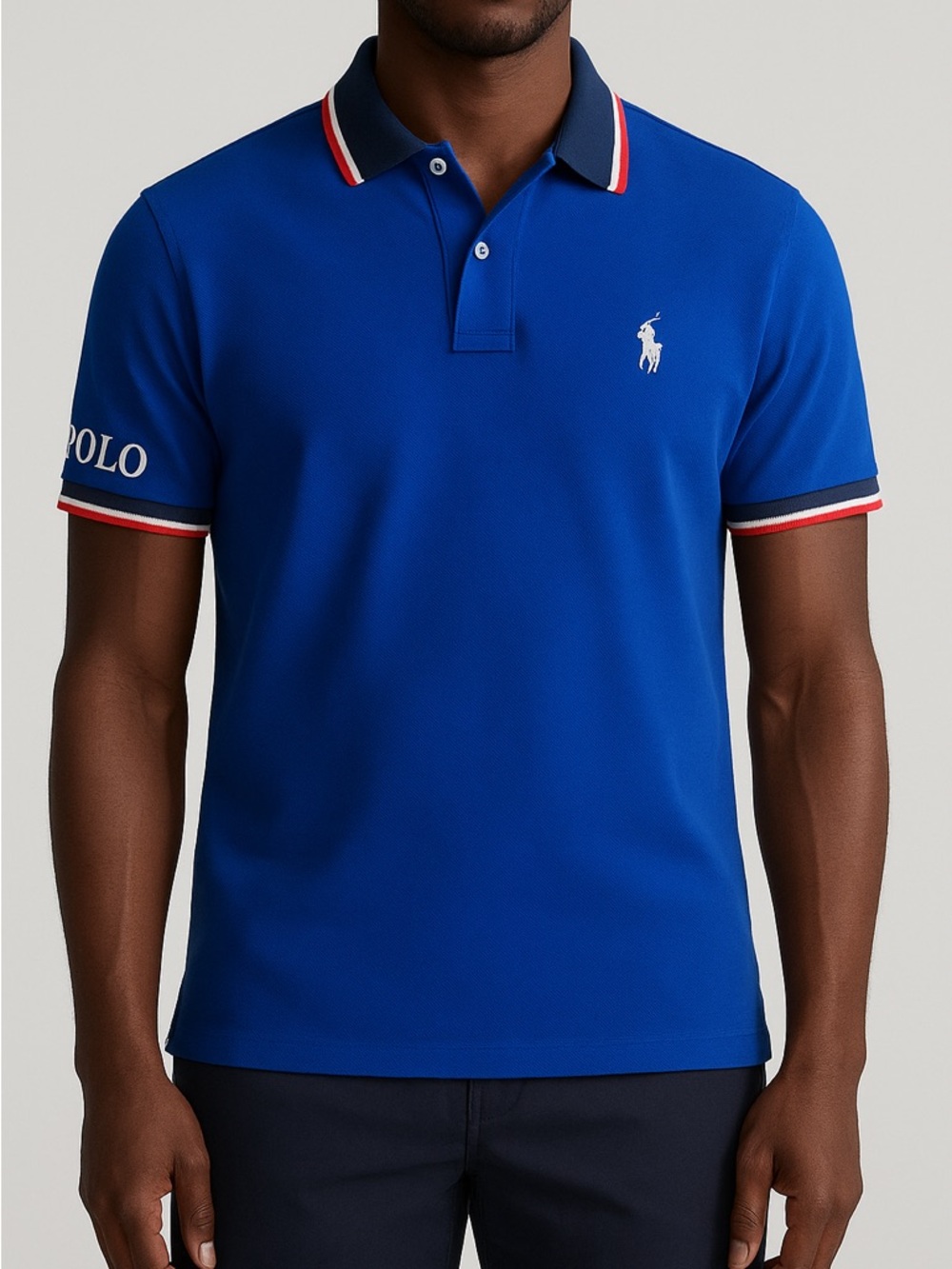 Polo Ralph Lauren Polo Shirt Men M Custom Slim Preppy Golf Custom Pony Blue